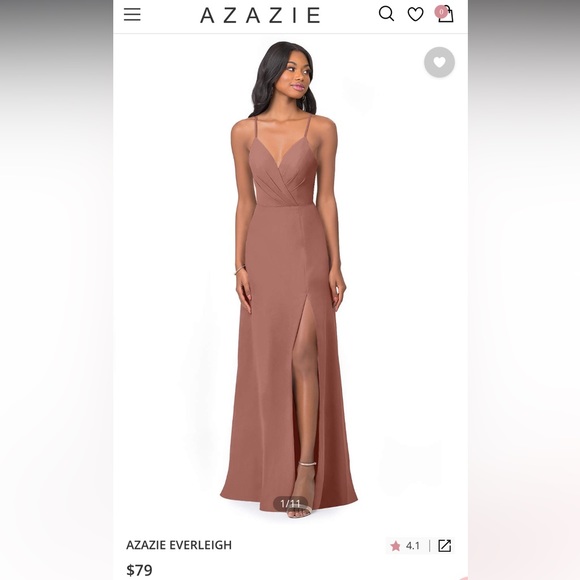 Azazie Blush/Mauve Wedding Guest/Prom/Formal/Bridesmaid Dress — Dry Cleaned! - Picture 9 of 9